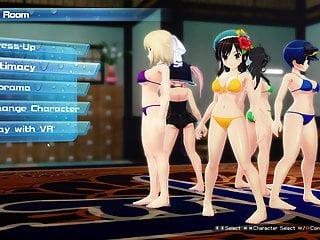 Heißes Girl spielt am Strand an sich herum